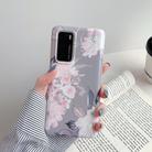 For Huawei P40 Laser Flowers Pattern TPU Protective Case(Grey Background Watercolor Pink Flowers) - 1