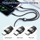 ZGA CB08 5A 3 in 1 USB Fast Charging Braided Data Cable, Length: 1.2m(Black) - 2
