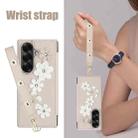 For Samsung Galaxy Z Fold7 5G Crossbody Flower Pattern Leather Phone Case(White) - 3