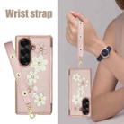 For Samsung Galaxy Z Fold7 5G Crossbody Flower Pattern Leather Phone Case(Rose Gold) - 3