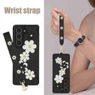 For Samsung Galaxy Z Fold5 Crossbody Flower Pattern Leather Phone Case(Black) - 3