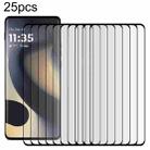 For Motorola Edge 25pcs Full Glue 9H HD 3D Curved Edge Tempered Glass Film(Black) - 1