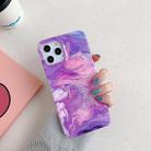 For iPhone 11 Pro Max Laser Marble Pattern TPU Protective Case(Purple Marble) - 1