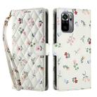 For Redmi Note 10 4G Global Flower Pattern Buckle Leather Phone Case with Lanyard(Pink Flowers) - 2