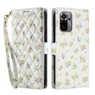 For Redmi Note 10 4G Global Flower Pattern Buckle Leather Phone Case with Lanyard(Yellow Flowers) - 2