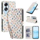 For OPPO A60 4G Flower Pattern Buckle Leather Phone Case with Lanyard(Florals) - 1