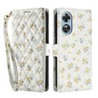 For OPPO A17 / A17k Flower Pattern Buckle Leather Phone Case with Lanyard(Yellow Flowers) - 2