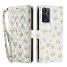 For OPPO A36 Flower Pattern Buckle Leather Phone Case with Lanyard(Yellow Flowers) - 2