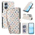 For OPPO A38 / A18 Flower Pattern Buckle Leather Phone Case with Lanyard(Florals) - 1