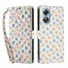 For OPPO A38 / A18 Flower Pattern Buckle Leather Phone Case with Lanyard(Florals) - 2