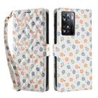 For OPPO A57 4G Global Flower Pattern Buckle Leather Phone Case with Lanyard(Florals) - 2
