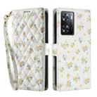For OPPO A57 4G Global Flower Pattern Buckle Leather Phone Case with Lanyard(Yellow Flowers) - 2