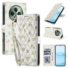 For OPPO Reno12 F 4G / 5G Flower Pattern Buckle Leather Phone Case with Lanyard(Yellow Flowers) - 1