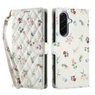 For Samsung Galaxy A36 5G Flower Pattern Buckle Leather Phone Case with Lanyard(Pink Flowers) - 2