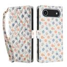 For iPhone 17 Air Flower Pattern Buckle Leather Phone Case with Lanyard(Florals) - 2