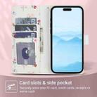 For iPhone 15 Pro Flower Pattern Buckle Leather Phone Case with Lanyard(Pink Flowers) - 3