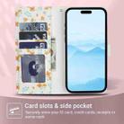 For iPhone 15 Pro Flower Pattern Buckle Leather Phone Case with Lanyard(Orange Flowers) - 3
