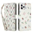 For iPhone 11 Pro Max Flower Pattern Buckle Leather Phone Case with Lanyard(Pink Flowers) - 2