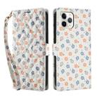 For iPhone 11 Pro Max Flower Pattern Buckle Leather Phone Case with Lanyard(Florals) - 2