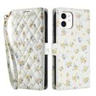 For iPhone 11 Flower Pattern Buckle Leather Phone Case with Lanyard(Yellow Flowers) - 2