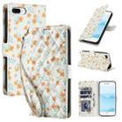 For iPhone 8 Plus / 7 Plus / 6 Plus Flower Pattern Buckle Leather Phone Case with Lanyard(Orange Flowers) - 1