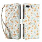 For iPhone 8 Plus / 7 Plus / 6 Plus Flower Pattern Buckle Leather Phone Case with Lanyard(Orange Flowers) - 2