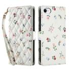 For iPhone SE 2022 / SE 2020 / 8 / 7 Flower Pattern Buckle Leather Phone Case with Lanyard(Pink Flowers) - 2
