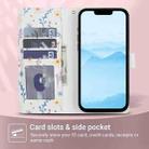 For iPhone X / XS Flower Pattern Buckle Leather Phone Case with Lanyard(Blue Flowers) - 3