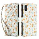 For iPhone X / XS Flower Pattern Buckle Leather Phone Case with Lanyard(Orange Flowers) - 2