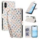 For iPhone X / XS Flower Pattern Buckle Leather Phone Case with Lanyard(Florals) - 1