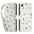 For iPhone XR Flower Pattern Buckle Leather Phone Case with Lanyard(Pink Flowers) - 2
