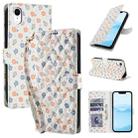 For iPhone XR Flower Pattern Buckle Leather Phone Case with Lanyard(Florals) - 1