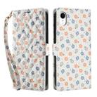 For iPhone XR Flower Pattern Buckle Leather Phone Case with Lanyard(Florals) - 2