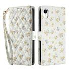 For iPhone XR Flower Pattern Buckle Leather Phone Case with Lanyard(Yellow Flowers) - 2