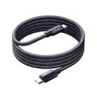 REMAX CB01 PD30W Type-C to 8 Pin Aluminum Alloy Braided Fast Charging Data Cable with LED Light, Length: 1.2m(Black) - 1