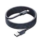 REMAX CB01 3A USB to Type-C Aluminum Alloy Braided Fast Charging Data Cable with LED Light, Length: 1.2m(Black) - 1