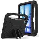 For iPad Air 11 2024 / 2025 Handle EVA Shockproof Tablet Case with Holder(Black) - 1
