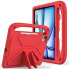 For iPad Air 11 2024 / 2025 Handle EVA Shockproof Tablet Case with Holder(Red) - 1