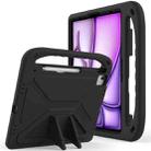 For iPad Air 13 2024 / 2025 Handle EVA Shockproof Tablet Case with Holder(Black) - 1