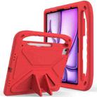 For iPad Air 13 2024 / 2025 Handle EVA Shockproof Tablet Case with Holder(Red) - 1