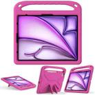 For iPad Air 13 2024 / 2025 Handle EVA Shockproof Tablet Case with Holder(Rose Red) - 3