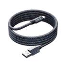 REMAX CB01 3A USB to 8 Pin Aluminum Alloy Braided Fast Charging Data Cable with LED Light, Length: 1.2m(Black) - 1