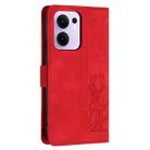 For OPPO Reno13 F 5G / 4G Tulips Embossed Leather Phone Case with Lanyard(Red) - 3