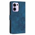 For OPPO Reno13 F 5G / 4G Tulips Embossed Leather Phone Case with Lanyard(Blue) - 3