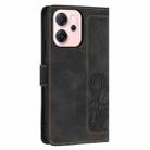 For OPPO Reno14 F 5G Tulips Embossed Leather Phone Case with Lanyard(Black) - 3