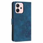 For OPPO Reno14 5G Global Tulips Embossed Leather Phone Case with Lanyard(Blue) - 3