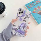 For iPhone 11 Laser Flowers Pattern TPU Protective Case(White Background Blue Flowers) - 1
