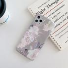 For iPhone 11 Pro Laser Flowers Pattern TPU Protective Case(Grey Background Watercolor Pink Flowers) - 1
