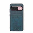 For Google Pixel 10 Pro / Pixel 10 Denior D06 PU Back Cover Card Slot Holder Phone Case(Blue) - 1