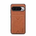 For Google Pixel 10 Pro XL Denior D06 PU Back Cover Card Slot Holder Phone Case(Brown) - 1